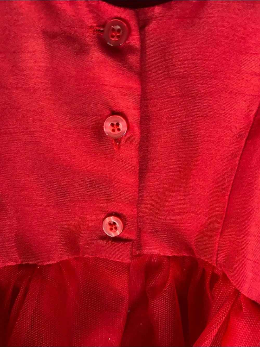 Zunie Red Tulle Party Dress Girls 4T Holiday Christmas Bow Special Occasion EUC